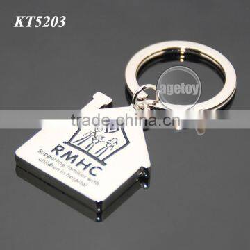 Public Good Souvenirs House Shape Engraved Logo Promotional Customized Metal House Key Ring photo-2