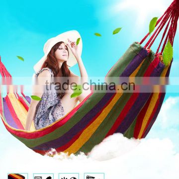 Portable Outdoor Garden Hammock Hang BED Travel Camping Swing Canvas Stripe