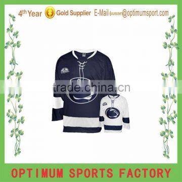 Black dye breathable ice hockey jersey with full polyester