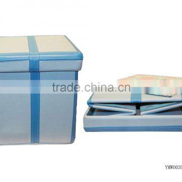 Foldable Leather Storage Box for Home or Hotel Supplies