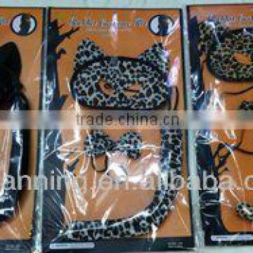 animal party set/leopard mask set/bow tie and tail party set new design