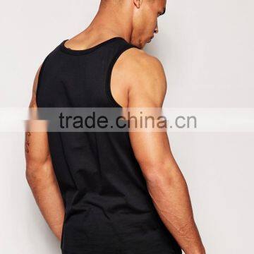100% Cotton Mens Gym Tank Top Custom Printed Bodybuilding Tank Top photo-2