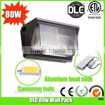 DLC ETL listed IP65 80w outdoor wall pack led lamp