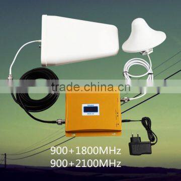 Hotsales!! 100~800sqm coverage 900 2100mhz repeater 2g 3g network mobile signal booster