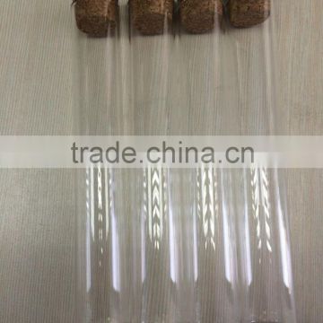 25mm glass tube glass bottle with wooden cork for sale