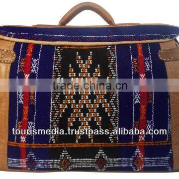 Moroccan Kilim Bags Handmade by Kilim and Genuine Leather Blue Kilim Carpet photo-4