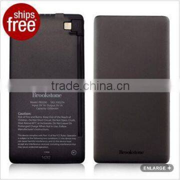 Built in cable 3200mAh ultra thin power bank factory