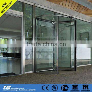 glass revolving door from china suppliers with low price with tempered glass aluminum frame stainless steel surface