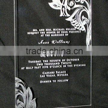 High Transparent custom elegant wedding invitations