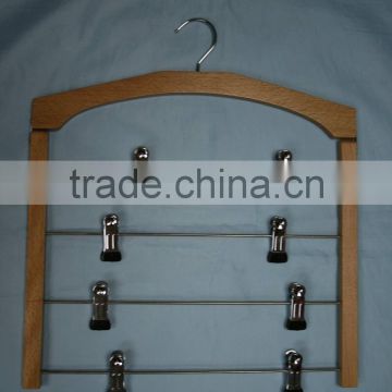 Custom Dry Quickly Design Glossy Wooden Hanger With Clips