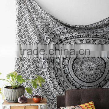 White Mandala Wall Hanging Large Elephant Mandala Tapestries