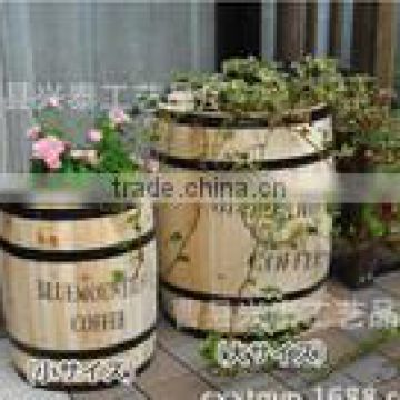 Cute Design Round Wooden Coffee Barrel,customizable by customer