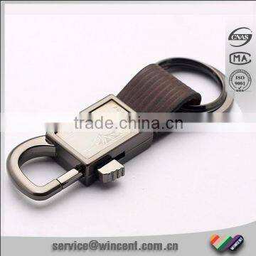 Sliding Hook Metal Handmade Leather Keyring