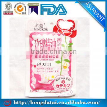 laminated relaxing bath salt/facial mask packaging bag with tear notch