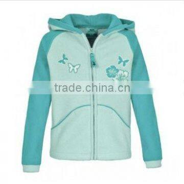 2013 new design girls' hoody fleece jacket