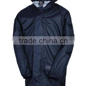 Top quality high tech kids navy blue long raincoat