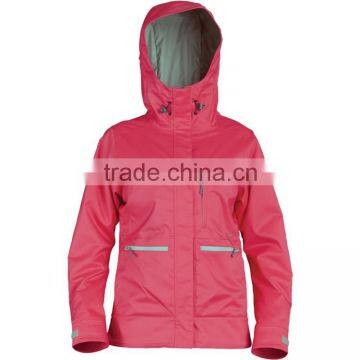 100% nylon pink sport rain wear for women