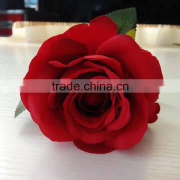 S.S.-wholesale artificial red silk rose flower head