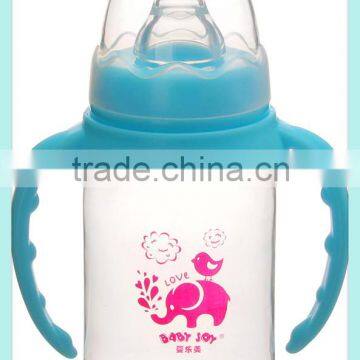 OEM 4oz plastic baby feeding bottle with universal baby bottle handles