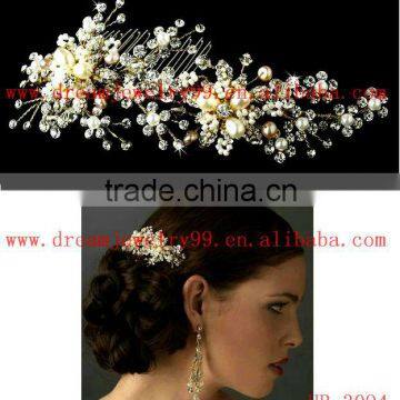 fashion pearl&rhinestone wedding hair jewelry