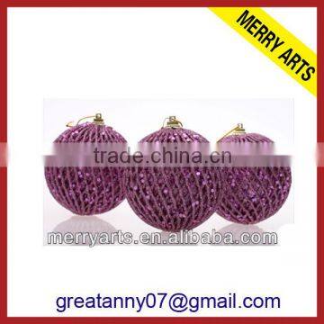 New Product Ceramic Christmas Ball Ornament Wholesale Purple Knitted Christmas Decoration Balls