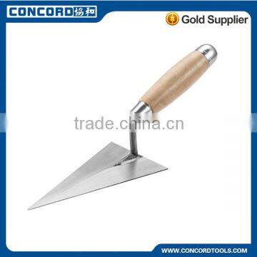 wooden handle, metal end cap, 12cm carbon steel blade Italian pattern bricklaying trowel building tools