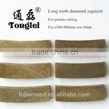 Manufacturer long tooth diamond segment for dia 300-800mm saw blade