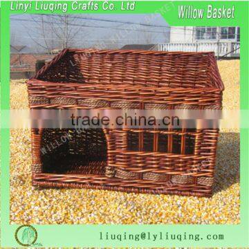 New design factory wholesale durable wicker pet house willow basket for dogs comfortable pet house