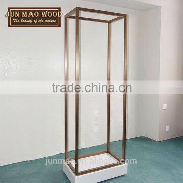 Metal Frame With Glass Door Design Clothes Model Stand Showcase