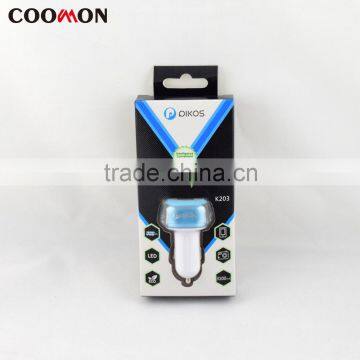 Dual Usb Port Phone Car Charger for All Digital Devices Total Output 5V 3.0A
