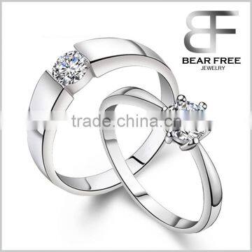 Infinity Cubic Zirconia 925 Sterling Silver Eternal Promise Couples Diamond Rings for Engagement