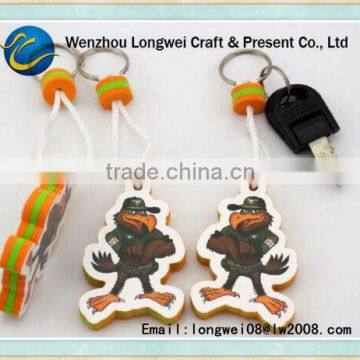 eva foam keychain/cartoon keyring/ eva floating keychain