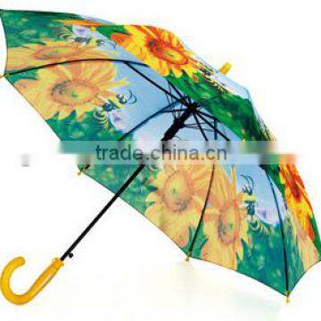 2015 sunflower printed kids automatic umbrella