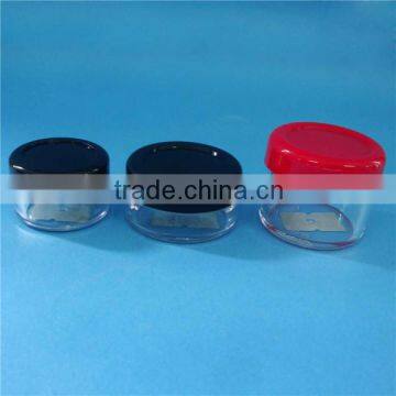 6ml plastic jar, transparent jar with PS screw cap 6g,