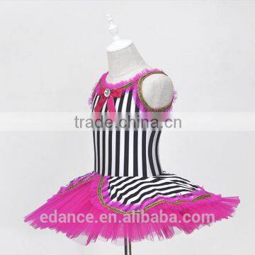 Striated Cloth Leotard With Skirt for Stage,Childrens' Ballet Leotard With Tutu for Performance photo-2