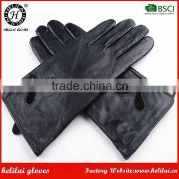 Factory Customized Fashion Ladies Black Leather Gloves in Winter