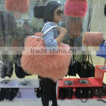 Mongolia Sheep Fur Handbag Genuine Lamb Fur Tote Bags Quality Choice photo-6