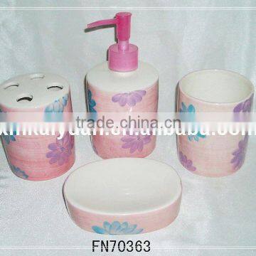 ceramic washroom set/toothbruth holder/cup/soap holder/soup dispenser(FN70363)