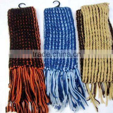 Knit Kid's Winter Colorful Double Layer Hat and Scarf Set