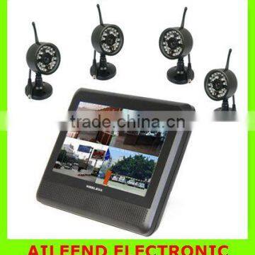 7 inch TFT LCD digital wireless 300m transmitting 4CH DVR security system P2 video baby monitor