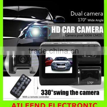 Dual Lens Car Camera i1000 Car DVR Dual Camera HD 1080P Dash Cam Black Box With Rear 2 Cam Vehicle View Car Recorder