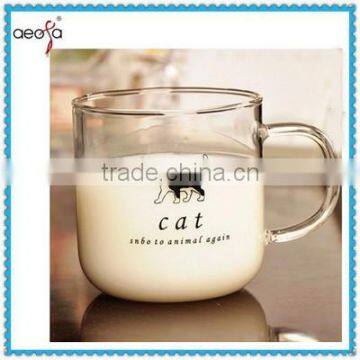 fancy drinking glass mug with animals pattern