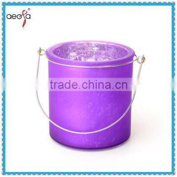 Spray color home decoration frosted colored glass candle jar holders