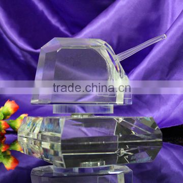 crystal glass diecast tank model