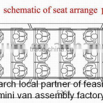 Bigmt 18 or 11+1 seats benzine Mini Van Assembly Line