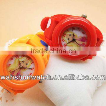 pretty girl photograph dial red and orange plastic hologram wristwatch made in China watch factory