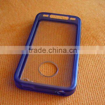 For new iphone 4 plastic cases with colorful rubber frame