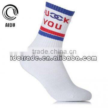 Custom Design Logo High Quality White Sport Socks