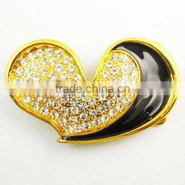 Decorative metal heart shaped shoe and belt quick release buckle