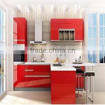 glossy wooden kitchen cabinet